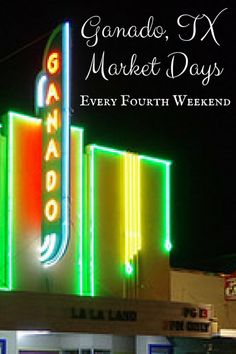 the marquee for canada's market days is lit up in green and yellow