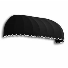 a black awning with scalloped edges on a white background