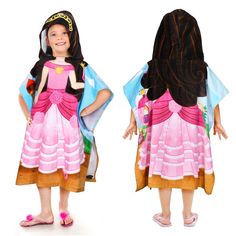 Tirrinia kids beach towel with hood can wear as robe and dry as towel and keep your kid dry, warm, and safe from unwarranted nudity. This lovely mermaid towel measures 24"x 52" with 12"x 9.5" hood, one size great for 1-6 years old growing toddlers and kids. Make easy to change your kid wetsuit in the public with privacy. Kid can use this surf cape to say goodbye to the cold, perfect for the beach, the pool, or even daily use around the house. Made of 100% cotton, super soft for kids' delicate sk Mermaid Towel, Princess Cape, Beach Cartoon, Poncho Towel, Kids Beach Towel, Beach Poncho, Mermaid Kids, Capes For Kids, Kids Poncho