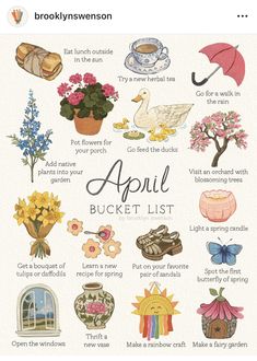 an illustrated poster with the words, flowers and other things to see in this page