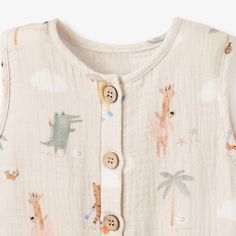 Seaside Safari Organic Muslin Shortall – Elegant Baby Beige Summer Bubble Romper For Playtime, Summer Beige Bubble Romper For Playtime, Beige Bubble Romper For Summer Playtime, Beige Cotton Bubble Romper For Summer, Summer Beige Cotton Bubble Romper, Casual Cream Bubble Romper For Summer, Sleeveless Beige Bubble Romper For Spring, Beige Sleeveless Bubble Romper For Spring, Summer Cream Cotton Onesie