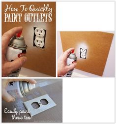 the instructions for how to quickly paint outlets