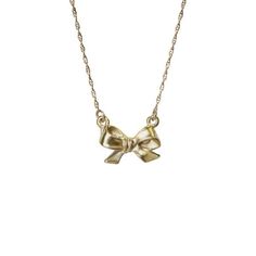 Gold Bow Necklace For Party, Gold Necklace With Bow For Party, Gold Charm Necklaces For Parties, Gold Necklace With Decorative Bow For Party, Elegant Gold Necklace With Decorative Bow, Dainty Ribbon Jewelry For Gifts, Dainty Party Jewelry With Ribbon, Gold Necklace With Ribbon For Gift, 14k Gold Bow Jewelry