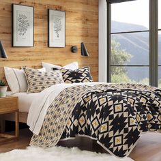 Paseo Road by HiEnd Accents High Desert 100% Cotton Geometric Aztec Print Reversible Western Quilt Set | Wayfair Aztec Bedding, Southwestern Landscape, Western Quilts, Rustic Quilts, Western Bedding, Modern Rustic Farmhouse, Dining Table Accessories, Dog Pillow Bed, High Desert