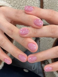 Pink Sparkle Nails, Minimalist Nail, Nails Inspired, Barbie Ideas, Pink Glitter Nails, Glittery Nails, Jelly Nails, Sparkle Nails, Brace Yourself