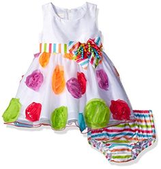 Bonnie Baby Girls Colorful Birthday Party Dress ** Click on the image for additional details.(It is Amazon affiliate link) #cool Appropriate Dresses, Dress Maker, Colorful Birthday Party, Bow Sash, Colorful Birthday, Bonnie Jean, Jean Dress, Dress Appropriately