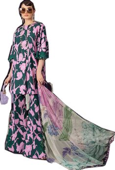 Luxury Semi-stitched Floral Print Salwar Kameez, Floral Print Semi-stitched Maxi Salwar Kameez, Semi-stitched Lawn Suit With Sheer Dupatta In Cambric, Multicolor Semi-stitched Cambric Lawn Suit, Pakistani Dresses Party, Suit Indian, Semi-stitched Floral Cambric Lawn Suit, Dress Party Wear, Indian Salwar Suit