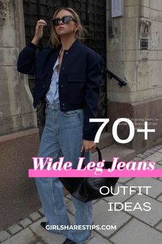 Elevate your wardrobe with 70+ wide leg jeans outfit ideas for every season: spring, summer, fall, and winter. These effortlessly chic, trendy, and stylish looks range from casual to dressy, perfect for street style, work, school, brunch, weekend, going out, date night, everyday, dinner night, and business casual. Featuring 90s grunge and Y2K inspirations, explore black, blue, and white baggy jeans that flatter your apple shape and keep you looking cute and classy.