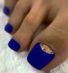 Blue Nails And Toes, Cobalt Blue Nails, Blue Toe Nails, Nails And Toes, Simple Toe Nails, Gel Toe Nails, Acrylic Toe Nails