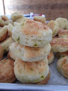 several biscuits stacked on top of each other