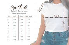 This listing includes a Bella Canvas 3001 size chart.  The delivery format is 1 JPG. These measurements are for the Printify size chart. Please make sure this is the right information for your store before buying. These digital products are NOT editable⚠️. 🌼Included in this listing 1 JPG:   Bella Canvas 3001 size chart (XS-4XL) one page size 6000 X 4000 px ⚠️⚠️⚠️Product license:⚠️⚠️⚠️ You are NOT allowed to sell this digital file in ANY WAY.  Even if you make some changes to this image, you are NOT allowed to sell the file.  I constantly monitor for copyright infringements and bundles (hiding in bundles).  Don't get your store closed or sued due to intellectual property infringement.  This is intended to be used as a mockup, listing image, or in social media to generate sales for your sto Delivery Format, Business Ideas For Women Startups, Blouse Size Chart, Birthday Card Craft, Short Blouses, Page Sizes, Chart Design, Color Charts, White Blouse