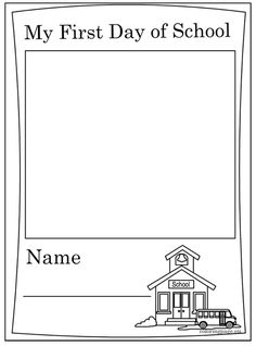 the first day of school certificate is shown in black and white, with an image of a