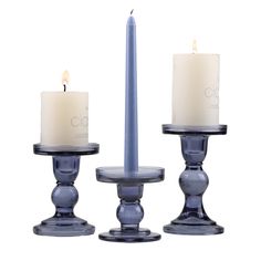 PRICES MAY VARY. 【Candle Stands Quality】Made of lead-free glass with high transparency, this candle holder is clear, glittering, and not easy to get yellow, thickened bottom, durable and wear-resistant. 【Set of 3 Candlesticks】The candleholders have the same opening top diameter of 3.3'', Inner diameter 3'', middle hole diameter 0.98'', base diameter: 3.1’‘; Three different height: 3.3"-4.5"-5.5", Candles Not Included. 【Dual Purpose】The pillar /taper candle holders fits both taper candle and tea Tea Lights Centerpieces, Blue Candlesticks, Candle Stands, Glass Candle Holder, Blue Candles, Candles Holders, Candle Sizes, Taper Candle Holders, Pillar Candle Holders