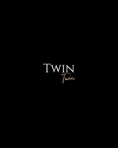 the twin twins logo is shown in black and gold on a dark background with white lettering