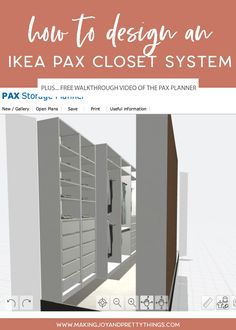 the ikea pax closet system is shown in this image