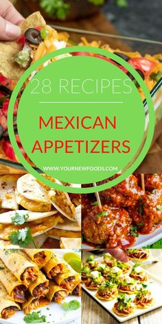 mexican appetizers collage with text overlay