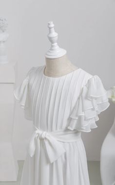 Shop White First Communion Bowed Chiffon Flowergirl Dress with Ruffled Sleeve Online. Dorris Wedding offers tons of high quality collections at affordable prices. Free shipping Now! Flowergirl Dress, First Communion, White Shop, Flower Girl, Flower Girl Dresses, Chiffon, Free Shipping, High Quality, White