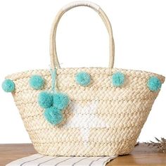 Material: Made Of High Quality Straw, Handmade Classic And Environmental. Easy To Take, It Is Suitable For Shopping, Traveling, Beach, And Daily Use. Suitable For Summer, So You Always Feel Cool. Summer Beach Style, Easy To Match, You Will Love This Straw Tote Bag! Fit For All Style Of Clothes. An Unforgettable Gift For Women: This Is A Unique Gift Handcrafted By Artisans. Whether You Keeping It To Yourself Or Gifting Someone You Care, It Will Be Memorable And Unforgettable. 11" L X 20" W Bohemian Tote Bag For Summer Outings, Beige Bags For Summer Outings And Vacation, Beige Bag For Summer Outings And Vacation, Beige Tote Bag For Summer Outings, Trendy Light Blue Shoulder Bag For Summer, Blue Large Capacity Straw Bag For Vacation, Summer Tote Bags For Vacation, Tote Bags For Summer Outings And Vacation, Large Capacity Blue Straw Bag For Vacation