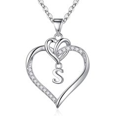 PRICES MAY VARY. ♥HEART INITIAL NECKLACES: Heart Initial Necklaces with forever love heart, dainty cute initial heart necklaces for women teen girls jewelry with sweet meaning. 26 letters to choose from, each letter is your unique symbol. Heart Initial Necklace is good Necklace Gift let her know she's always connected to you just like these Letter Name. When she wears this necklace she'll have a reminder of her strength and that you are always there for her. ♥SIZE: CZ Heart Initial Necklaces is Teen Girl Jewelry, Necklaces Heart, Initial Heart Necklace, Heart Necklaces, Initial Necklaces, Daughter Jewelry, Initial Pendant Necklace, 26 Letters, Gold Heart Necklace