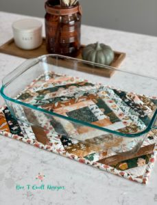 a glass dish sitting on top of a table