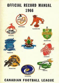 the official record manual for the canadian football league, including logos and emblems on white paper