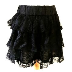 Wet Seal Brand Black Lace Mini Skirt Three Tiers And Elastic Waist Band Nwt New With Tags Size S Approximate Measurements, Laid Flat, Unstretched: - Waist: 13" Inches (About 26" Inches Around) - Length: 15" Inches Waist Band Has Some Stretch! Gothic Skort For Summer, Gothic Mini Skirt For Summer, Gothic Lined Mini Skirt For Summer, Gothic Summer Mini Skirt With Lining, Gothic Tiered Mini Skirt For Summer, Gothic Skirted Bottoms For Summer, Black Gothic Tiered Skirt, Gothic Black Skort For Summer, Black Gothic Skort For Summer