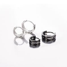 Hypoallergenic Sterling Silver Edgy Earrings, Round Stainless Steel Cartilage Earrings, Alternative Style Black Nickel-free Earrings, Alternative Style Nickel-free Black Earrings, Edgy Nickel-free Stainless Steel Earrings, Edgy Black Sterling Silver Earrings, Puppy Supplies, Watch Necklace, Ring Bracelet