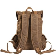 Waterproof Waxed Canvas Backpack with Leather Vintage Casual Leather Backpack With Leather Patch For Outdoor, Brown Leather Backpack For Outdoor With Canvas Lining, Casual Everyday Leather Backpack With Leather Patch, Casual Brown Leather Backpack With Leather Patch, Casual Leather Backpack With Patch For Travel, Casual Leather Backpack With Leather Patch For Travel, Casual Leather Backpack With Leather Patch, Brown Leather Trim Backpack For Outdoor, Khaki Leather Backpack For Daily Use