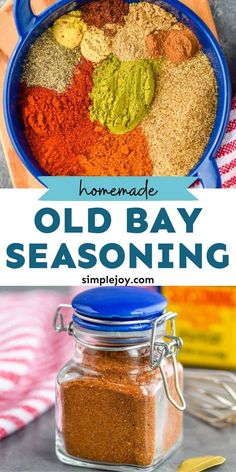 homemade old bay seasoning recipe in a blue bowl