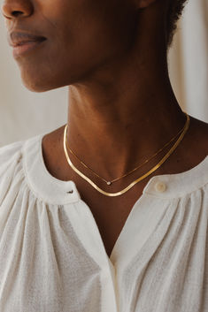 Build your signature stack in 14k solid gold. Solid Gold Necklace, Solid Gold, Gold Necklace, Necklaces, Gold