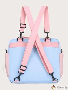 BirdinBag - Versatile Buckle & Knot Graduate Backpack - Ideal for School, College, and Outdoor Activities Square Satchel With Zipper Closure For School, Square School Satchel With Zipper Closure, Adjustable Strap Bag For Back To School, Shoulder Bag With Adjustable Strap For Study, Rectangular Shoulder Bag With Zipper Closure, Square School Bag With Zipper Closure, Pink Satchel With Adjustable Strap In Backpack Shape, Multicolor Satchel With Detachable Strap For School, Pink Satchel With Adjustable Strap And Backpack Shape