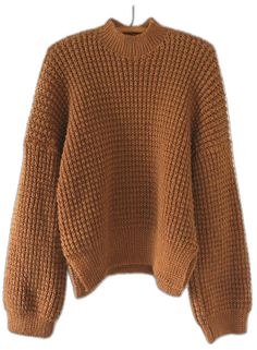 Cozy High Neck Ribbed Sweater, High Neck Chunky Knit Sweater, Brown Ribbed High Neck Sweater, Brown Waffle Knit Winter Sweater, Brown Waffle Knit Sweater For Winter, Winter Solid Waffle Knit Sweater, Cozy Brown Waffle Knit Sweater, Cozy High Neck Brown Sweater, Cozy Brown High Neck Sweater