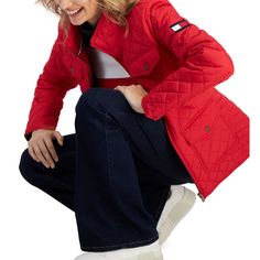 Stay Cozy Warm And Look Sharp In This Quilted Women's Zip-Up Jacket From Tommy Hilfiger. Lined; Logo Tab At Sleeve; Quilted; Stand Collar; Zipper Closure At Front; Imported; Machine Washable Shell, Fill And Lining: Polyester. Color Is Red. Brand New With Tags. Casual Quilted Red Outerwear, Casual Red Quilted Outerwear, Red Outerwear With Zipper For Work, Red Zipper Closure Outerwear For Work, Red Tommy Hilfiger Long Sleeve Outerwear, Tommy Hilfiger Red Long Sleeve Outerwear, Red Long Sleeve Tommy Hilfiger Outerwear, Red Puffer Jacket, Comfy Jackets