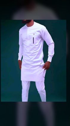 White Wedding Suit, Men Kaftan, White Kaftan, Latest African Men Fashion