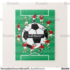 a jigsaw puzzle with a soccer team on it's front and the name add