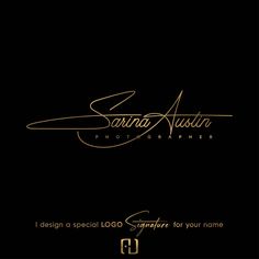 a black and gold logo with the name sanna ausura photography on it's side