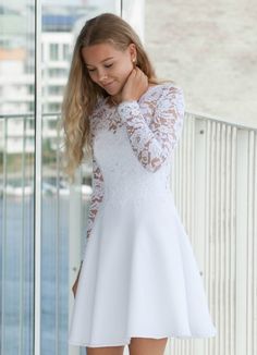 Fermingar Kjólar, White Lace Skater Dress, Cute White Dress, Ivory Lace Dress, First Communion Dress, Graduation Dresses, Christening Dress