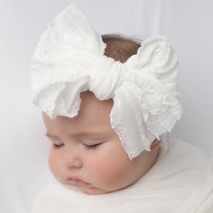 "Follow and Tag us on social media ❤ FB ThinkPinkBows ❤ Tag us on instagram @thinkpinkbows 🎀 Details 🎀 Made from soft nylon and embellished with a big beautiful ruffled layered bow It is easy to just throw it on and go The Bow measures approx. 5\" No compression marks ONE SIZE FITS ALL, it can fit a baby all the way to adults! Un-stretched band measures 13-14\" approx. Check all pictures on this listing for different color combinations. -------CHOOSING COLORS------ Please make sure to leave a Knotted Headwrap, Layered Bow, Girl Headbands, Newborn Bows, Baby Head Wrap, Hard Headbands, Baby Turban, Toddler Headbands, Mini Bows