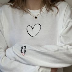 This Embroidered Sweatshirt is the perfect way to show your special someone how much you care. With a unique design and beautiful embroidery on the cuffs, it is sure to make a statement. The soft and comfortable material will keep them warm and cozy and the stylish design will make them look fashionable. This sweatshirt is the perfect gift for any occasion and is sure to be a hit with your loved one.Sizes: S, M, L, XL, 2XL, 3XLDepending on availability we may send jerzees or gildan8 oz., 50% cot Trendy Long Sleeve Sweatshirt With Letter Embroidery, Embroidered Long Sleeve Sweatshirt, Relaxed Fit Long Sleeve Sweatshirt As Gift, Relaxed Fit Long Sleeve Sweatshirt For Gift, Long Sleeve Tops With Custom Embroidery For Everyday, Long Sleeve Tops With Custom Embroidery As Gift, Embroidered Crew Neck Sweatshirt For Everyday, Everyday Long Sleeve Tops With Letter Embroidery, Custom Embroidered Long Sleeve Tops As Gift