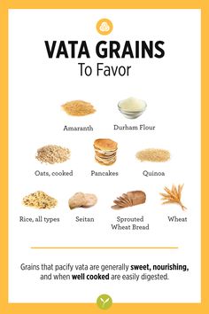 Vata Balancing Foods, Balancing Vata Dosha, Vata Food List, Vata Dosha Recipes Meals, Vata Pacifying Recipes, Balance Vata Dosha, Vata Balancing Recipes, Vata Dosha Daily Routines, Ayurveda Vata Diet