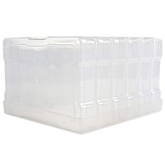 plastic storage box with dividers and lids, 12 - piece set in clear color