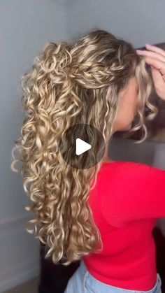 Candace Stuller on Instagram: "Half Up Hairstyle with Braids ⁣ ⁣ Save to try later!⁣ ⁣ #hairblogger #hairtutorial #curls #curlyhairstyles" Hairstyle With Braids, Down Curly Hairstyles, Long Layered Curly Hair, Curly Hair Half Up Half Down, Curly Hair Dos, Half Up Hairstyle, Curly Hair Braids