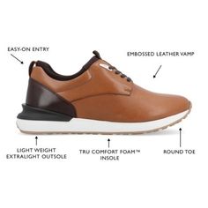 Lace-up the ultimate casual sneaker with the Zach by Thomas & Vine. The ExtraLight outsole, easy-access detailing, and 12 mm Tru Comfort Foam insole will give you the comfort you need to rock any occasion. Genuine leather and a classic round-toe give them a fresh look. With a classic look like this in your closet, you'll always know what to wear. | Thomas & Vine Men's Zach Sneakers, 11.5M Leather Running Shoes With Ortholite Insole For Sports, Functional Low-top Slip-on Sneakers For Walking, Functional Leather Slip-on Sneakers, Modern Sneakers For Walking, Modern Plain Toe Sneakers For Walking, Modern Sneakers For Walking With Plain Toe, Functional Low-top Leather Slip-on Sneakers, Functional Leather Low-top Slip-on Sneakers, Functional Slip-on Sneakers With Removable Insole For Light Sports