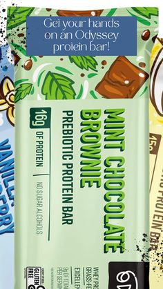 the back side of an organic protein bar with chocolate and coconut on it, in front of