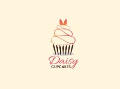 the logo for daisy cupcakes is designed to look like an ice cream sundae