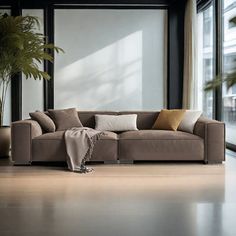 Elevate your living space with our Contemporary Sofa, where minimalist design meets ultimate comfort. Each piece is enveloped in the luxurious texture of 100% Polyester, offering a soft, inviting touch that resists aging, ensuring your living room remains a statement of timeless taste. The heart of our seating comfort lies in the innovative use of high-quality Foam. This unique material ensures that each seat not only welcomes you with a perfect balance of softness and support but also maintains Minimalist Sofa, Sofa Brown, Brown Sofa, Contemporary Sofa, Living Room Furniture Sofas, Contemporary Living Room, Upholstered Sofa, Modular Sofa, Room Sofa