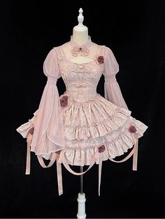 Bloeden Rose Gothic Lolita Bijpassende pure Bolero Half Crop Top, Tulle Overlay Skirt, Melanie Martinez Outfits, Lolita Outfits, Top Skirt Set, Crop Top Blouse, Lolita Dress, Gothic Lolita, Underworld