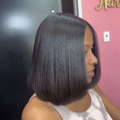 One Length Hair, Pressed Natural Hair, Silk Press Natural Hair, How To Grow Natural Hair, Quick Braided Hairstyles, Cool Braid Hairstyles, Slick Hairstyles, Hot Hair Styles