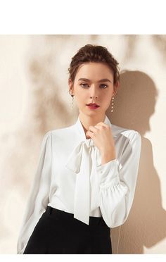 Ruffle Button-up Chiffon Long Sleeve Blouse Necktie and button-up Flap Collar Long sleeves; button cuffs. Structured shoulders. Chiffon Imported Chiffon Long Sleeve Blouse, Chiffon Shirt Blouse, Chiffon Long Sleeve, Chiffon Shirt, Retro Outfits, Necktie, Neck Tie, Sleeve Blouse, Shirt Blouses