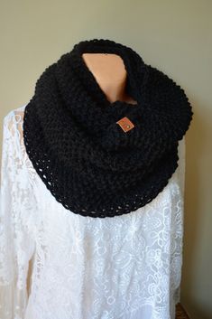 Knitted Infinity Scarf, Cowl, Neck Warmer, Black Chunky Wrap, Hand Knitted  Alpaca Wool Shawl, Loop Scarf Unisex, Bulky Knit Scarf Hand made  color black Soft yarn: 20% Alpaca 20% Wool 60% Acrylic Shawl measures approximately 59 inches ( 150 cm) around and 11 inches ( 28 cm) wide Delivery time to most countries is 5-16 days. You can choose shipping via FedEx - 3-5 days Knitted Infinity Scarf, Bulky Knit, Knitted Shawl, Knit Alpaca, Loop Scarf, Knit Infinity Scarf, Wool Shawl, Hand Knitted Sweaters, Knitted Shawls